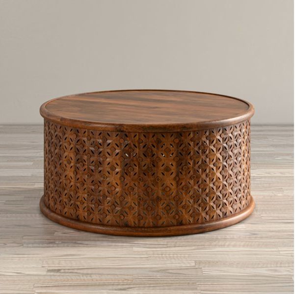 Global Archive 36″ Drum Coffee Table- Mango