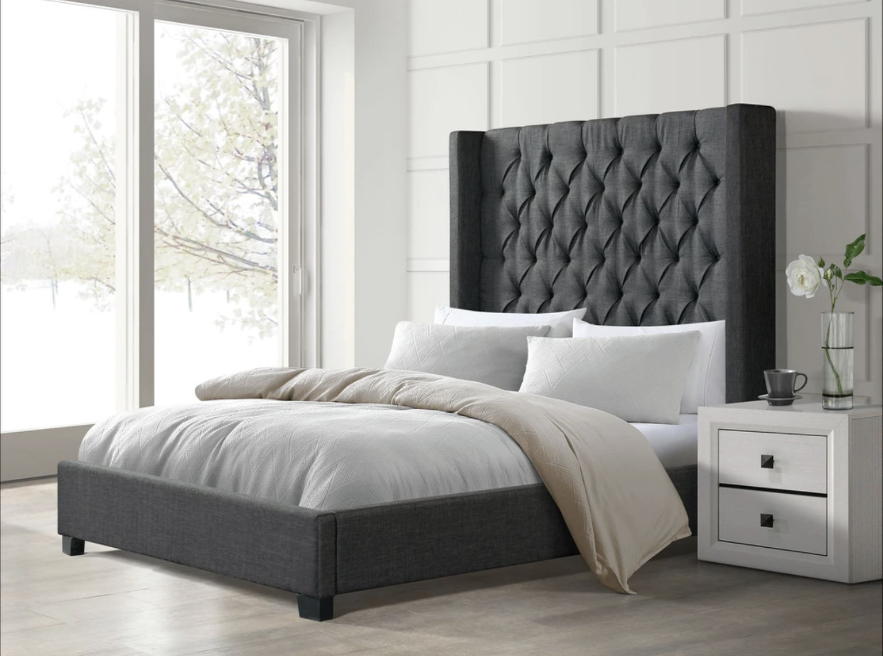 Morrow Upholstered Bed Heirloom Charcoal- Queen